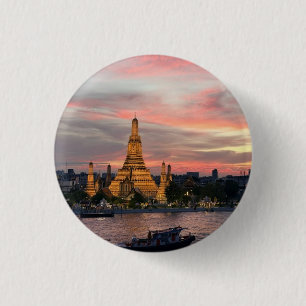 Bangkok-Sonnenuntergang - Wat Arun-Tempel über Cha Button