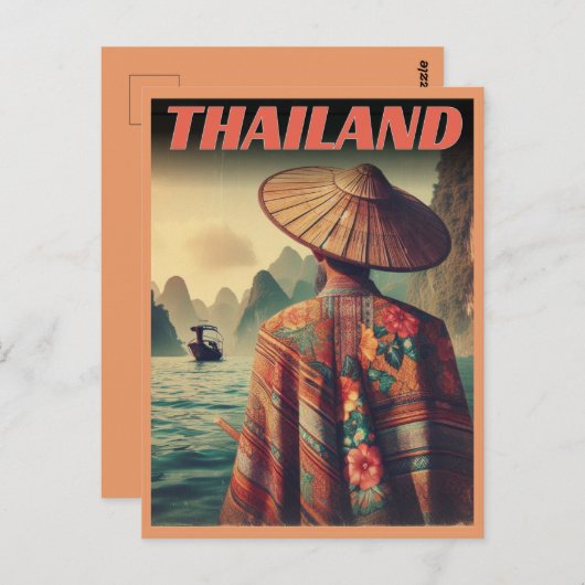 Bangkok Stadt Thailand Alte thailändische Menschen Postkarte (Vorne/Hinten)