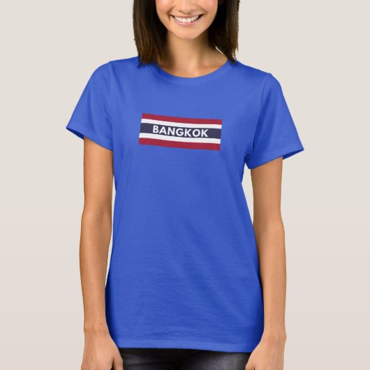 Bangkok Stadt unter thailändischer Flagge T-Shirt (Vorderseite)