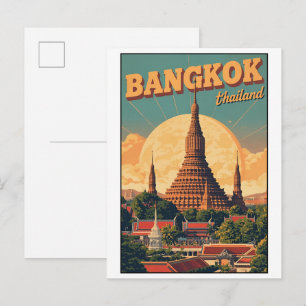 Bangkok Stadt Wat Arun - Thailand Reise Geschenke Postkarte