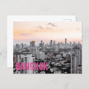Bangkok sukhumvit Skyline Sonnenuntergang Kunstges Feiertagspostkarte