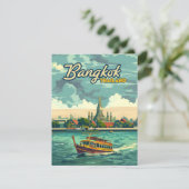 Bangkok Thailand Asia Vintage Travel Tempel Card (Stehend Vorderseite)