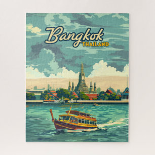 Bangkok Thailand Asia Vintage Travel Tempel Puzzle