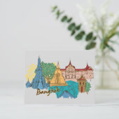 Bangkok, Thailand - Berühmte Stadtreise Postkarte (Stehend Vorderseite)
