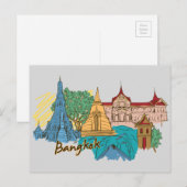 Bangkok, Thailand - Berühmte Stadtreise Postkarte (Vorne/Hinten)