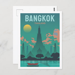 Bangkok Thailand Berühmter Ausstellungsort Illustr Postkarte