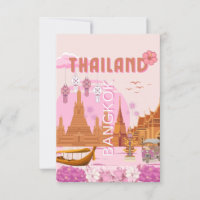 Bangkok Thailand Boho Retro Reiseplakat