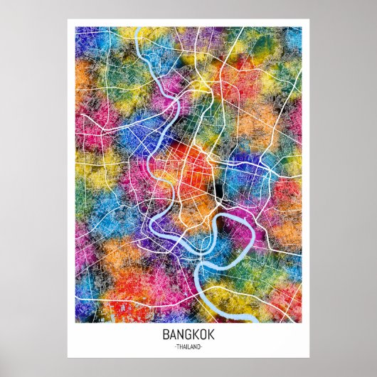 Bangkok Thailand City Map Poster (Vorne)
