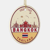 Bangkok Thailand City Skyline Emblem Keramik Ornament (Rechts)