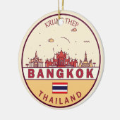 Bangkok Thailand City Skyline Emblem Keramik Ornament (Links)