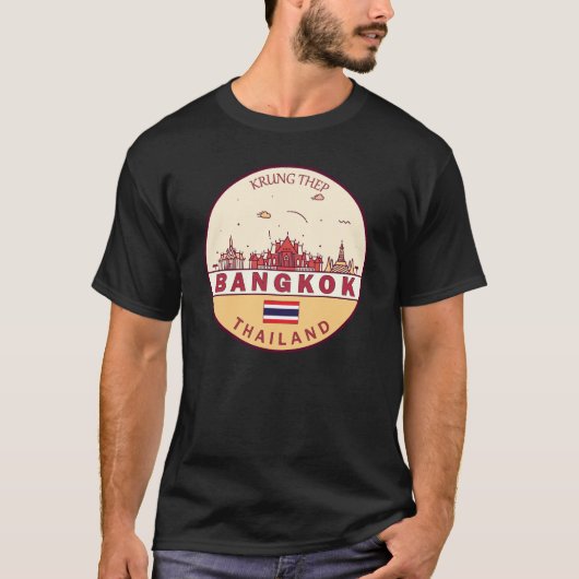 Bangkok Thailand City Skyline Emblem T-Shirt (Vorderseite)
