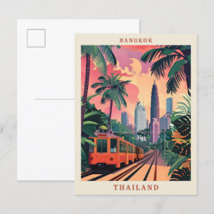 Bangkok Thailand Elegante Vintage Travel Postkarte