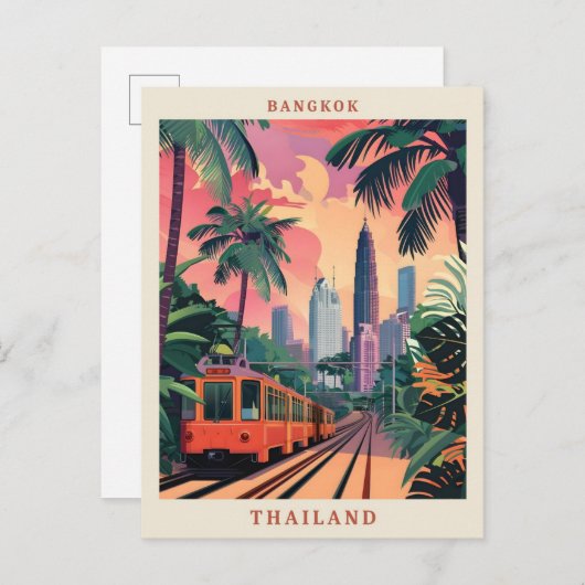 Bangkok Thailand Elegante Vintage Travel Postkarte (Vorne/Hinten)