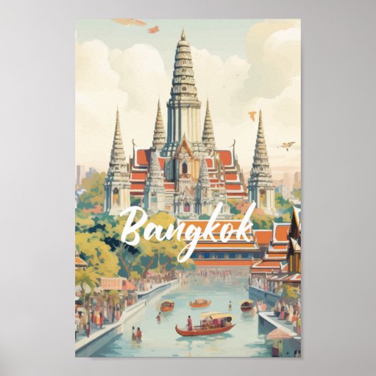 Bangkok Thailand Famous Travel Place Poster (Vorne)
