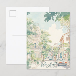 Bangkok Thailand Gouache-Malerei-Illustration Reis Postkarte