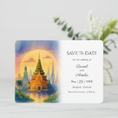 Bangkok Thailand Hochzeit in Urlaubsort Save the D Date (Stehend Vorderseite)