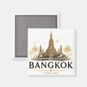 Bangkok Thailand Minimal Reise Magnet (Vorderseite/Rückseite)
