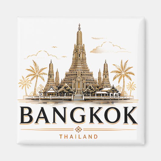 Bangkok Thailand Minimal Reise Magnet (Vorne)