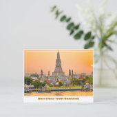 Bangkok Thailand mit Wat Arun Tempel bei Sunset Postkarte (Stehend Vorderseite)