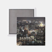 Bangkok Thailand Nighttime Travel Souvenir Magnet (Vorderseite/Rückseite)