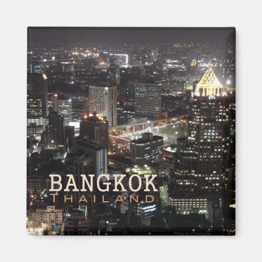 Bangkok Thailand Nighttime Travel Souvenir Magnet (Vorne)