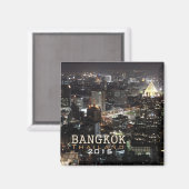 Bangkok Thailand Nighttime Travel Souvenir Magnet (Vorderseite/Rückseite)
