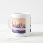 Bangkok Thailand Pastel Travel Design Kaffeetasse (Vorderseite Links)