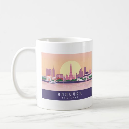 Bangkok Thailand Pastel Travel Design Kaffeetasse (Links)