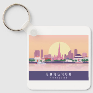 Bangkok Thailand Pastel Travel Design Schlüsselanhänger