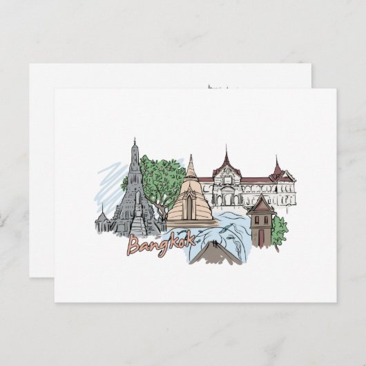 Bangkok - Thailand.png Postkarte (Vorne/Hinten)
