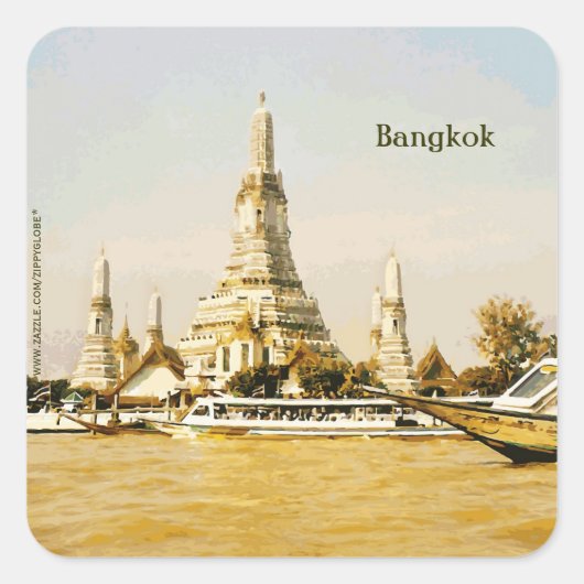 Bangkok, Thailand Quadratischer Aufkleber (Vorderseite)