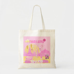 Bangkok Thailand Reiseplakat   Rosa Retro-Kunst Tragetasche
