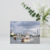 Bangkok Thailand River Skyline Postkarte (Stehend Vorderseite)
