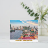 Bangkok Thailand River und Skyline Modern Postkarte (Stehend Vorderseite)