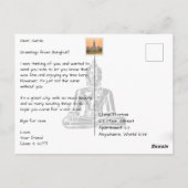 Bangkok Thailand River und Skyline Modern Postkarte (Rückseite)