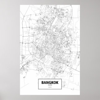 Bangkok, Thailand (schwarz auf weiß) Poster