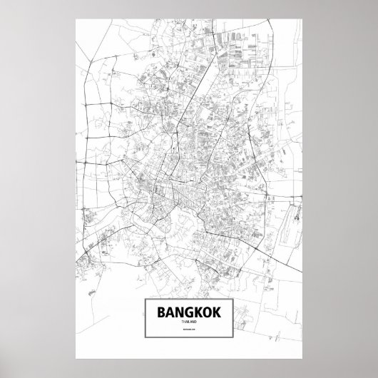 Bangkok, Thailand (schwarz auf weiß) Poster (Vorne)
