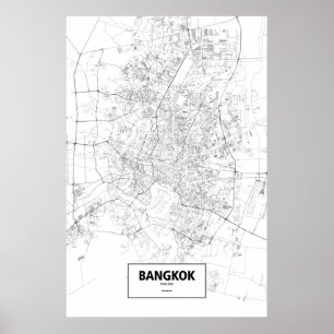Bangkok, Thailand (Schwarzes auf Weiß) Poster