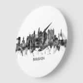 Bangkok Thailand Skyline BW Große Wanduhr (Winkel)