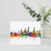 Bangkok Thailand Skyline Postkarte (Stehend Vorderseite)