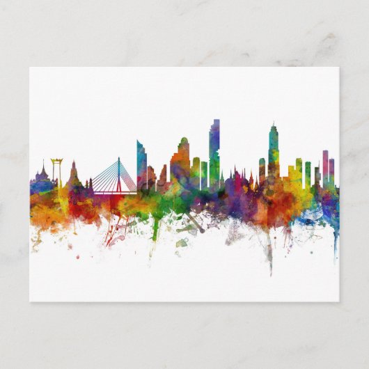 Bangkok Thailand Skyline Postkarte (Vorderseite)