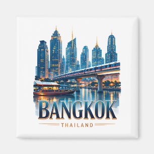 Bangkok Thailand Skyline Reise Souvenir Magnet