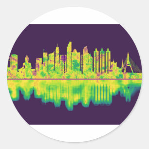 Bangkok Thailand Skyline Runder Aufkleber