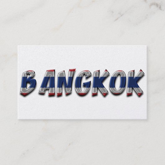 Bangkok Thailand Thailändische Flaggenfarben Typog Visitenkarte (Vorderseite)