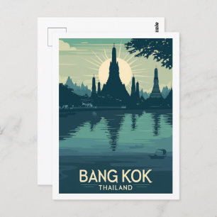 Bangkok Thailand Vintag Berühmter Reiseort Postkarte