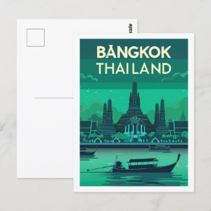 Bangkok Thailand Vintage berühmter Reiseort Postkarte