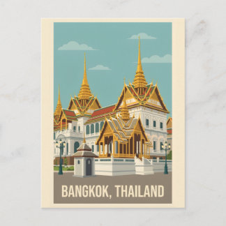 Bangkok Thailand Vintage Travel Poster Postkarte