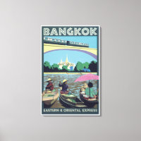 Bangkok, Thailand Vintage Travel Print