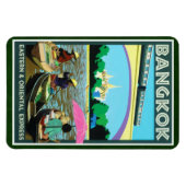 Bangkok, Thailand Vintage Travel Print Magnet (Horizontal)