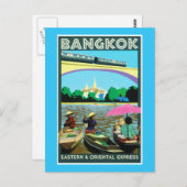 Bangkok, Thailand Vintage Travel Print Postkarte (Vorne/Hinten)